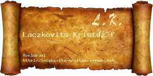 Laczkovits Kristóf névjegykártya