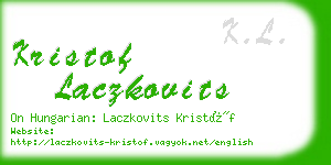 kristof laczkovits business card